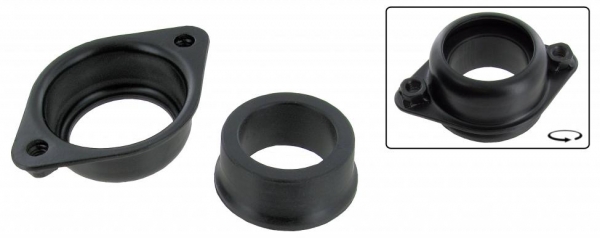 Upper steering shaft bushing with housing