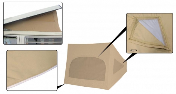 Bus 11.1973 until 7.1979 (rear side hinging) Westfalia roof canvas 3 windows beige