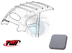 Headliner mohair cloth without ragtop deluxe grey Beetle 8.1960 until 7.1962 sedan (4 bows)
