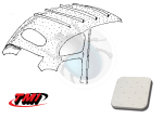 Headliner perforated vinyl without sliding roof deluxe Off white Beetle 8.1963 until 7.1967 sedan (5 bows)