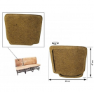 Seat padding 1/3 backrest, middle seat VW Bus T1 T2 T2b 8.1955 - 7.1979 211 883 755