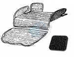 Ribbed loop pile trunk carpet kit black (2-part) 1303 Beetle