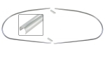 Beetle convertible 10.1952 until 7.1957 Rear window seal molding set (aluminum)