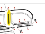 Quarter window upright seal, as pair