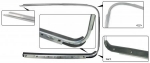 Door window scraper with molding left Beetle 10.1952 until 7.1964 sedan
